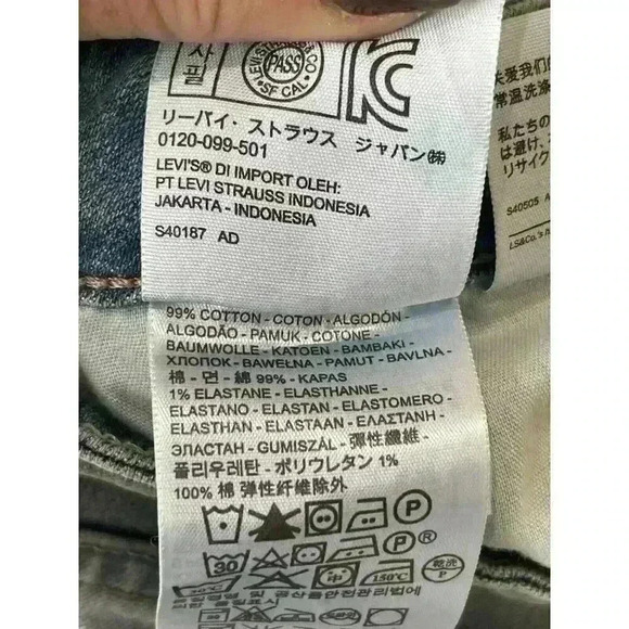 Levis Jeans Womens Size 4/27 Bold Curve Modern Rise Straight Stretch Blue Denim - Picture 6 of 7